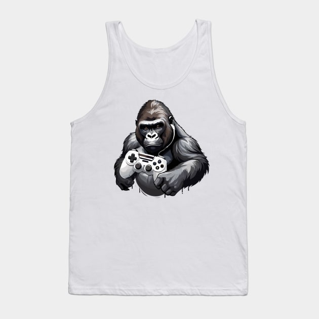 Funny Gorilla gamer Tank Top by remixer2020